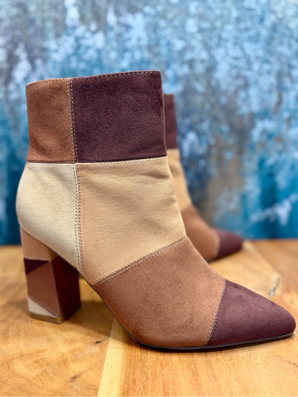 Madden Girl 2010’s Boho Neutral Colorblock Ankle Boots Size 8.5 (VGUC)